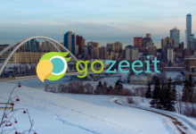 Edmonton cityscape in winter